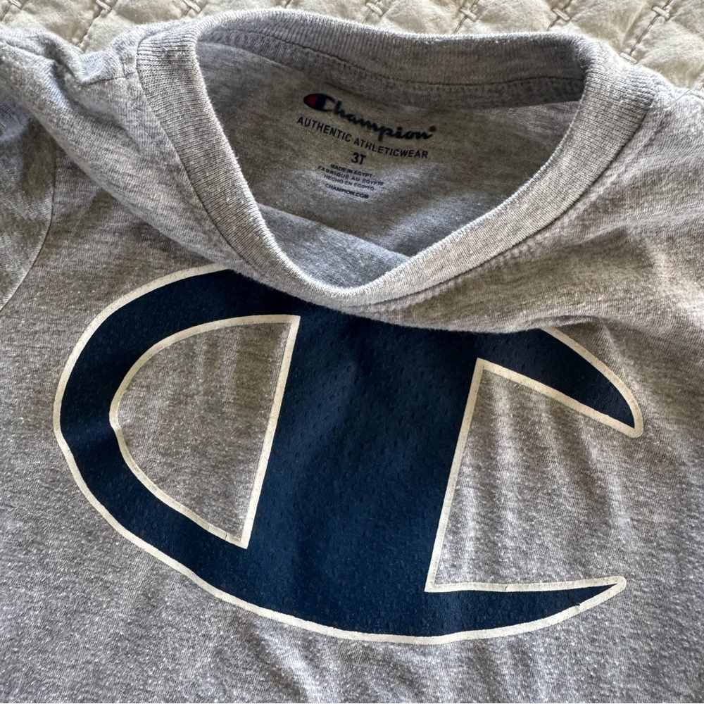 Champion Youth Toddler Boy's Gray Short Sleeve T-Shirt 3T‎ - Picture 2 of 2